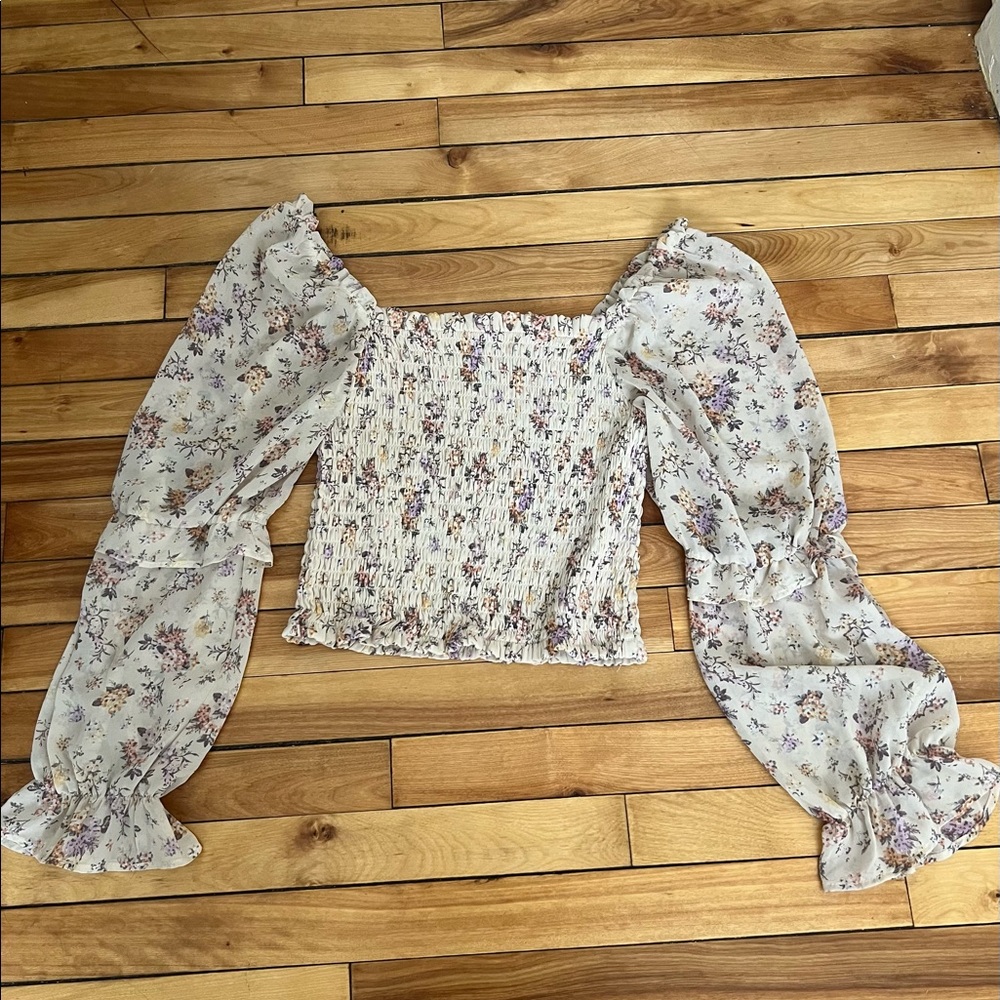 Wild Fable smocked long sleeve shirt